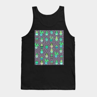 Potted cacti on gray background Tank Top